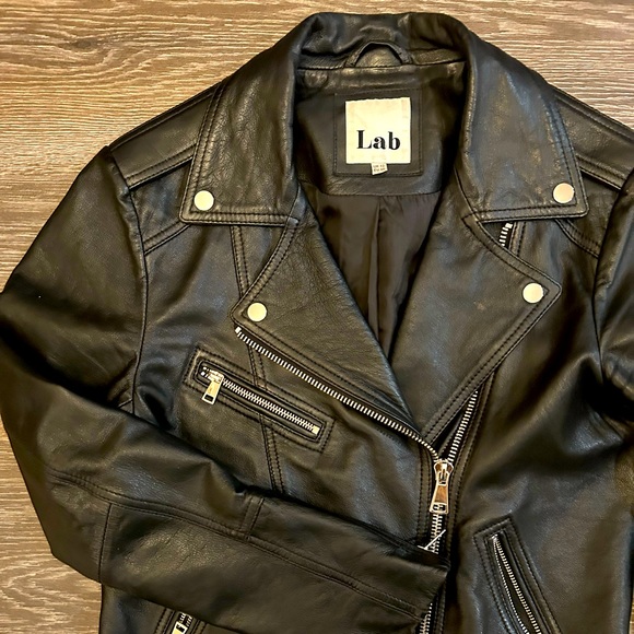 Lab London Genuine Lamb Leather biker jacket - Picture 4 of 8
